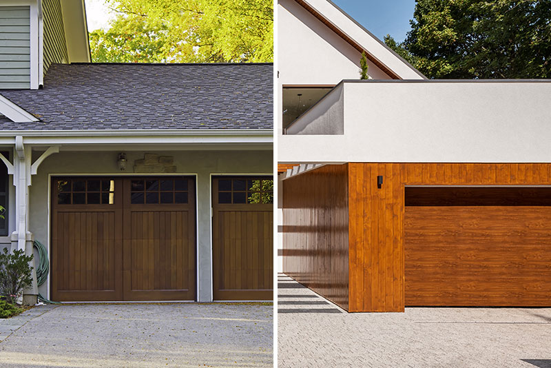 Comparing Garage Doors: Real Wood vs. Synthetic Planks